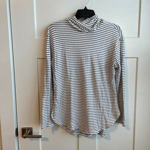 Daily Ritual - Black and white striped long sleeve hoodie - Women's Medium